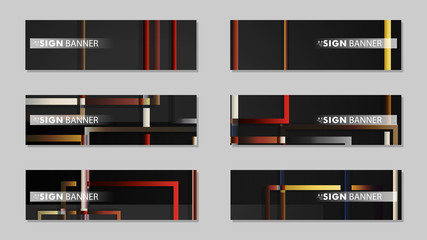 square banner vector collection. stone and brick gradient color composition