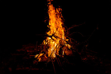 campfire in the night for backgrounds and compositions