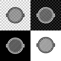 Barbecue grill icon isolated on black, white and transparent background. Top view of BBQ grill. Vector Illustration