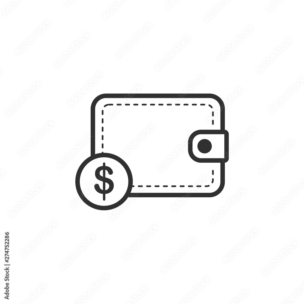 Poster wallet icon template black color editable. cash savings symbol flat vector sign isolated on white ba
