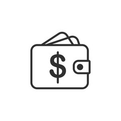 Wallet icon template black color editable. Cash savings symbol Flat vector sign isolated on white background. Simple logo vector illustration for graphic and web design.