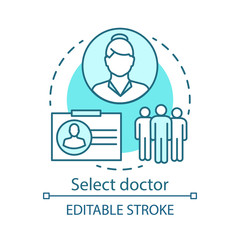 Choose doctor concept icon