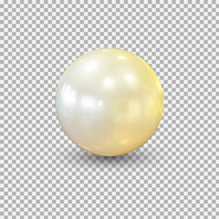 Pearl ball .Realistic balloon for labels, advertising . Bubble. Vector illustration.