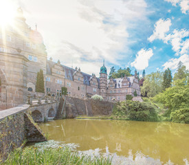 water Castle Schloss Hämelschenburg Emmerthal near Hameln Lower Saxony (Niedersachsen)