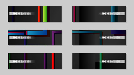 square banner vector collection. colorful brights gradient