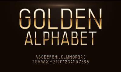 Vector set of elite Gold alphabet.