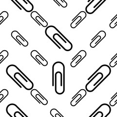 Paper Clip Icon Seamless Pattern