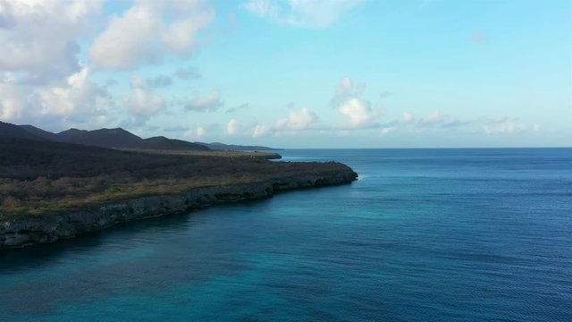 Aerial view over beach Grote Knip on the western side of  Curaçao/Caribbean /Dutch Antilles