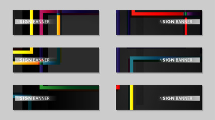 square banner vector collection. colorful brights gradient