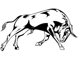black silhouette of a bull from the corrida.