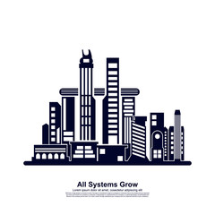 Modern City skyline . city silhouette. vector illustration in flat design. Vector silhouettes of the worlds city skylines