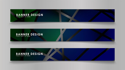 Fototapeta premium Abstract vector banners with geometric backgrounds in color gradients