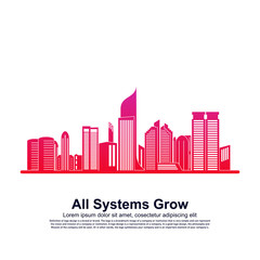 Obraz premium Modern City skyline . city silhouette. vector illustration in flat design. Vector silhouettes of the worlds city skylines