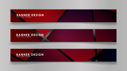 Abstract vector banners with geometric backgrounds in color gradients