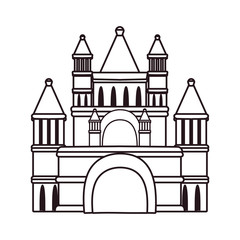 Obraz premium sand castle on white background