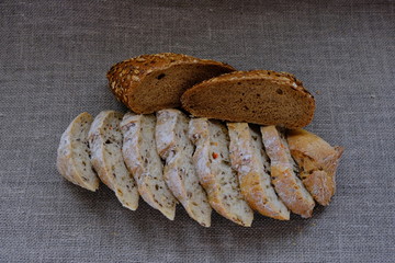 Aromatic, healthy, fresh bread for breakfast.