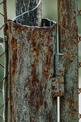 Old metal fence, close up