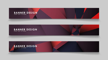 Abstract rectangle vector banners with red black geometric gradient backgrounds . design templates. future Poster template design