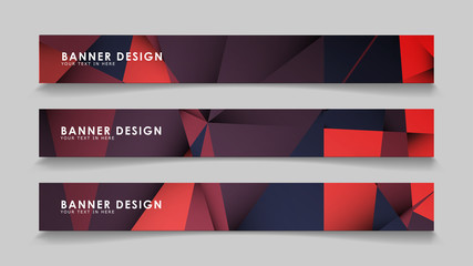 Obraz premium Abstract rectangle vector banners with red black geometric gradient backgrounds . design templates. future Poster template design