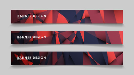 Obraz premium Abstract rectangle vector banners with red black geometric gradient backgrounds . design templates. future Poster template design