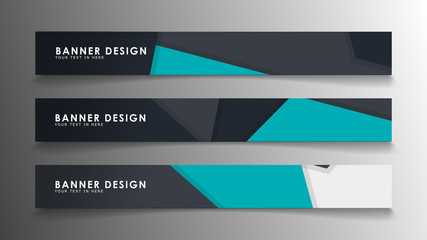 Set of banner templates with abstract background. Modern vector banners with polygonal background.