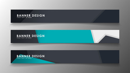 Set of banner templates with abstract background. Modern vector banners with polygonal background.