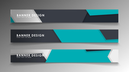 Set of banner templates with abstract background. Modern vector banners with polygonal background.