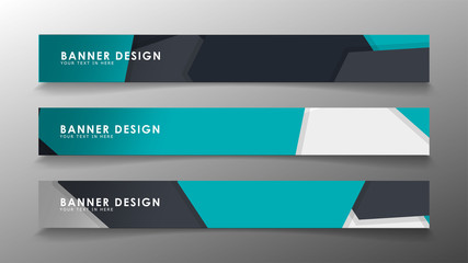 Set of banner templates with abstract background. Modern vector banners with polygonal background.