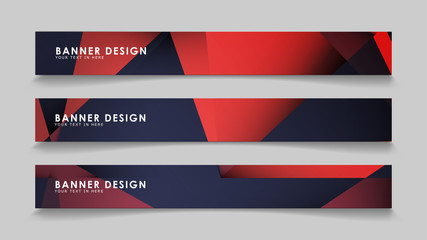 Fototapeta premium Abstract rectangle vector banners with red black geometric gradient backgrounds . design templates. future Poster template design