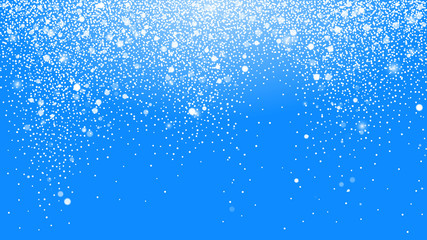 Naklejka na ściany i meble Winter Christmas Background with Blue Sky. Falling Christmas Shining Beautiful Snow. Vector illustration