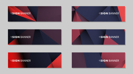 Abstract rectangle vector banners with red black geometric gradient backgrounds . design templates. future Poster template design