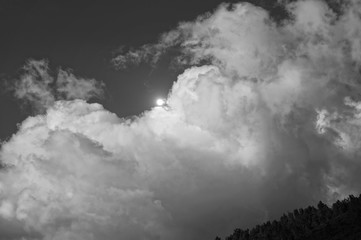 nice big cloud with black and white