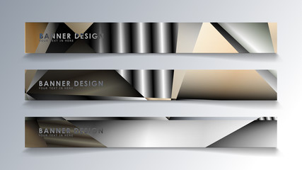Obraz premium Abstract rectangle vector banner with a background of metal geometric gradient colors. design template. future Poster template design