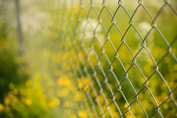metal grid. fence mesh
