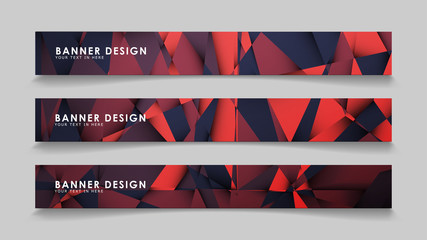 Abstract rectangle vector banners with red black geometric gradient backgrounds . design templates. future Poster template design