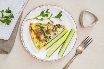 Frittata, Italian omelet with cheese and vegetables