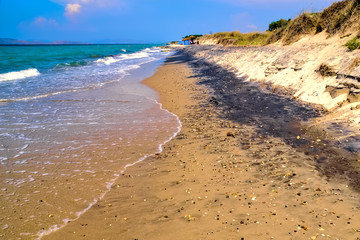 Beach and sea on the island Kos in Greece