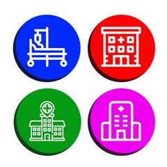 Set of stretcher icons such as Hospital bed, Hospital , stretcher