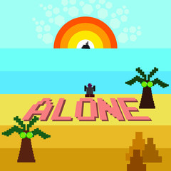 alone on the beach