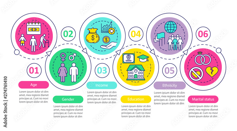 Poster demographics vector infographic template. business presentation design elements. data visualization 