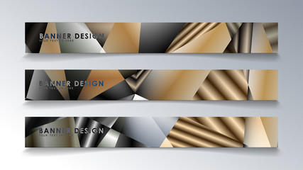 Abstract rectangle vector banner with a background of metal geometric gradient colors. design template. future Poster template design
