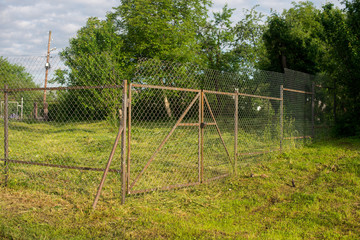 Fototapeta premium metal grid. fence mesh. good fence