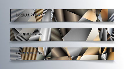 Abstract rectangle vector banner with a background of metal geometric gradient colors. design template. future Poster template design