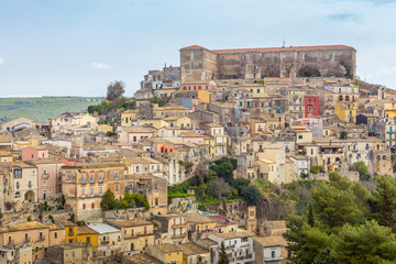 Fototapeta na wymiar Old buildings of Ragusa Ibla, Sicily Italy