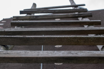 wooden staircase to the roof