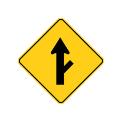 USA traffic road signs.road branching off ahead . vector illustration