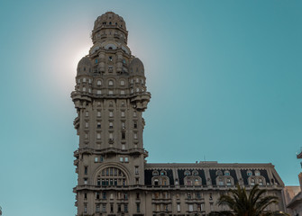 Palacio Salvo in the Independencia square of Montevideo, Uruguay