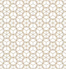 Linear Seamless Geometric Pattern In Brown Color.