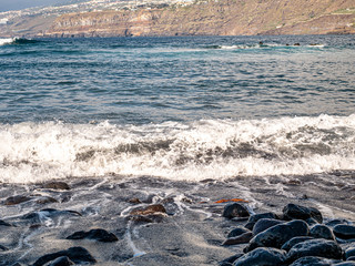 deep view over the Atlantic Ocean with the coast in the background