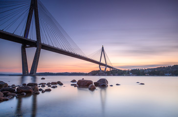 Colorful sunset at the ocean in Sweden